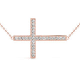 Rose Gold Diamond Cross Pendant | Religious Jewelry