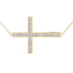 Diamond Religious Cross Pendant - 18K Yellow Gold