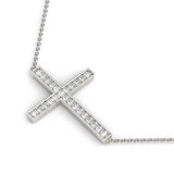 White Platinum Diamond Cross Pendant Religious Jewelry