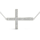 White Gold Diamond Cross Pendant | Religious Jewelry