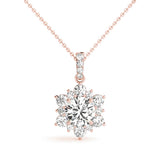 18K Rose Gold Lab Diamond Pendant