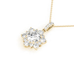 18K Yellow Gold Round Lab Diamond Pendant