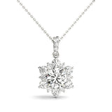 White Gold Round Lab Diamond Pendant