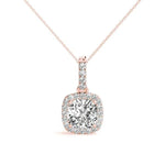 Rose Gold Lab Diamond Halo Pendant