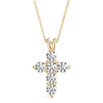 Yellow Gold Diamond Cross Religious Pendant