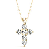 Yellow Gold Diamond Cross Religious Pendant