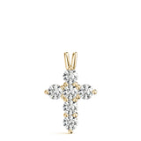 Yellow Gold Diamond Cross Religious Pendant