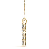 14K Yellow Gold Diamond Cross Pendant