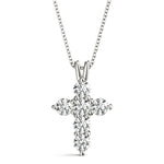 White Gold Diamond Cross Religious Pendant