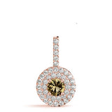 Rose Gold Lab Diamond Halo Pendant