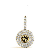 Yellow Gold Lab Diamond Halo Pendant - Brilliant Centerpiece