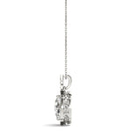 White Gold Lab Diamond Cushion Halo Pendant