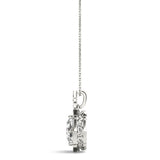 Platinum Round Diamond Scalloped Halo Pendant