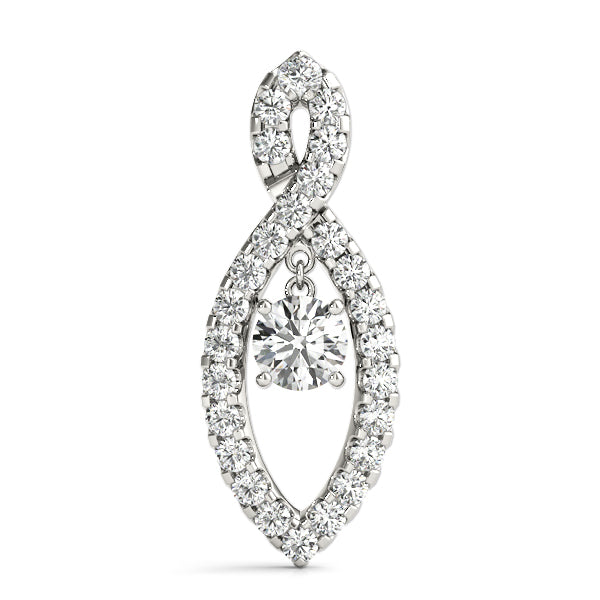 14K White Gold Lab Diamond Pendant