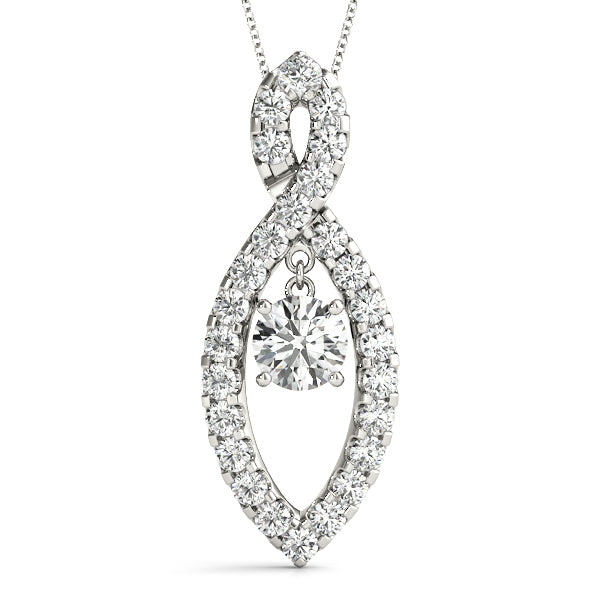 18K White Gold Lab Diamond Pendant