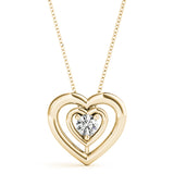0.5CT Lab Diamond 18K Yellow Gold Solitaire Pendant