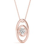 Rose Gold 0.1CT Lab Diamond Solitaire Pendant