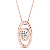 Rose Gold 0.1CT Lab Diamond Solitaire Pendant