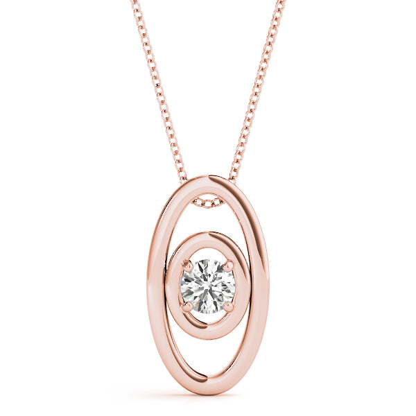 Rose Gold 0.1CT Lab Diamond Solitaire Pendant