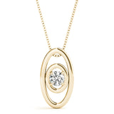 18K Yellow Gold Diamond Solitaire Pendant