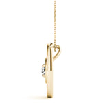 14K Yellow Gold Round Diamond Solitaire Pendant