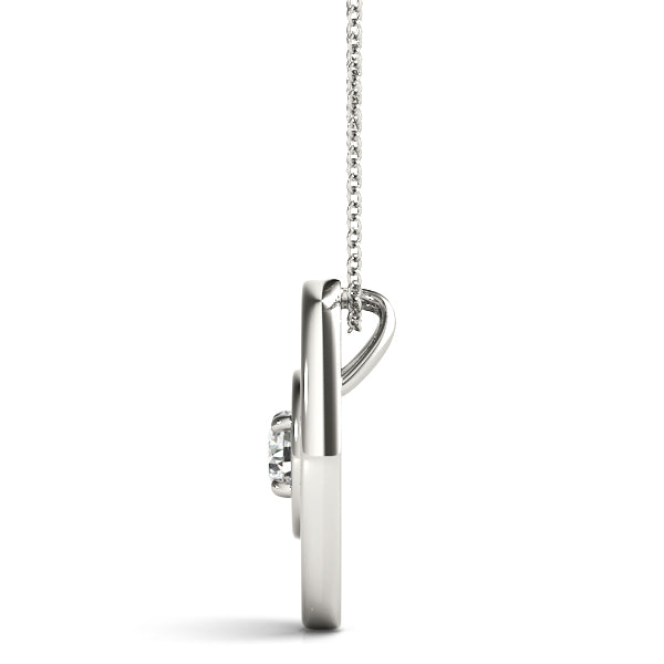 White Gold 0.1CT Lab Diamond Solitaire Pendant