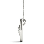 White Platinum 0.1CT Lab Diamond Solitaire Pendant
