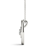 White Platinum 0.1CT Lab Diamond Solitaire Pendant