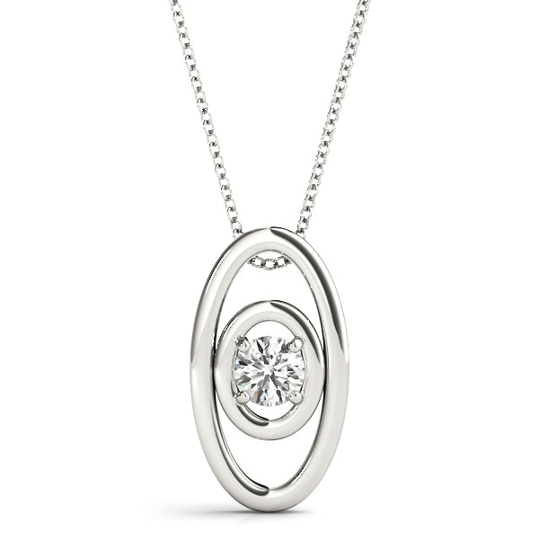 White Gold 0.1CT Lab Diamond Solitaire Pendant