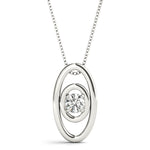 White Platinum 0.1CT Lab Diamond Solitaire Pendant