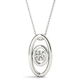 White Platinum 0.1CT Lab Diamond Solitaire Pendant