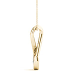 14K Yellow Gold Lab Diamond Cluster Pendant
