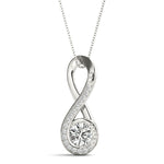 14K White Gold Lab Diamond Pendant