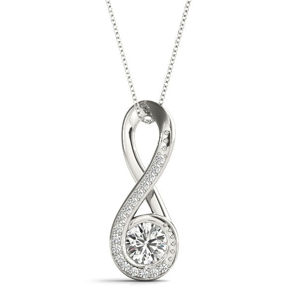 14K White Gold Lab Diamond Pendant