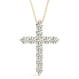 11-Diamond 14K Yellow Gold Cross Religious Pendant