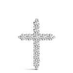 White Gold 11-Diamond Cross Religious Pendant