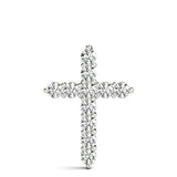 White Gold 11-Diamond Cross Religious Pendant