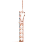 14K Rose Gold 11-Diamond Religious Cross Pendant