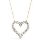 14K Yellow Gold Diamond Heart Pendant