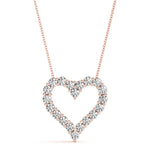 Rose Gold Lab Diamond Heart Pendant Necklace