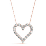 14K Rose Gold Lab Diamond Heart Pendant