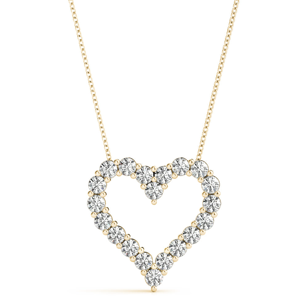 18K Yellow Gold Lab Diamond Heart Pendant