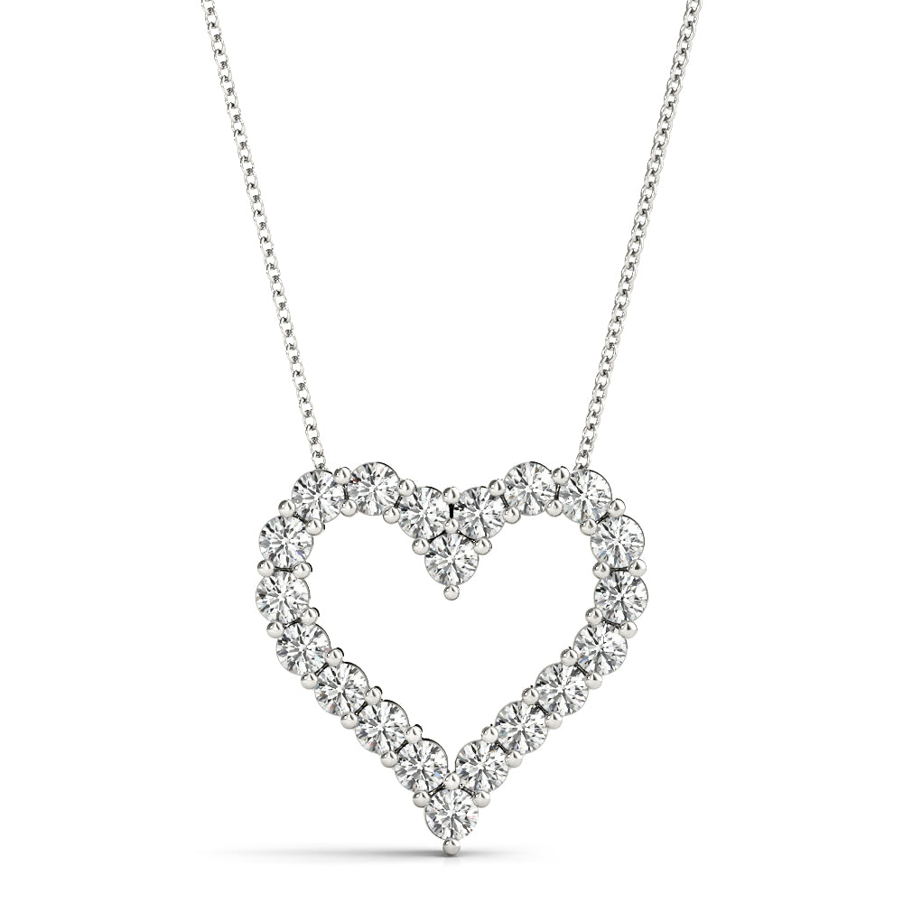 White Gold Lab Diamond Heart Pendant