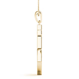 14K Yellow Gold Diamond Anchor Pendant