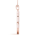 14K Rose Gold Diamond Anchor Pendant