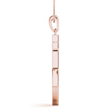 14K Rose Gold Diamond Anchor Pendant