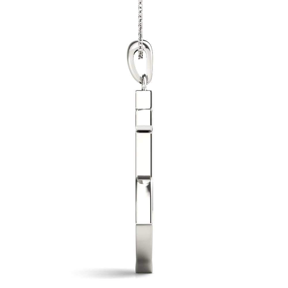 Platinum White Diamond Anchor Pendant