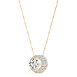 18K Yellow Gold Round Diamond Pendant