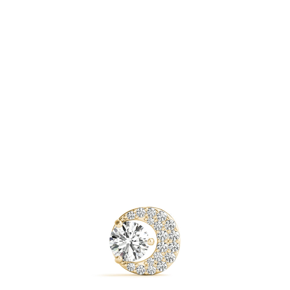 14K Yellow Gold Multi-Diamond Round Pendant