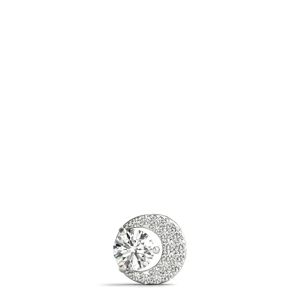 White Platinum Multi-Diamond Round Pendant
